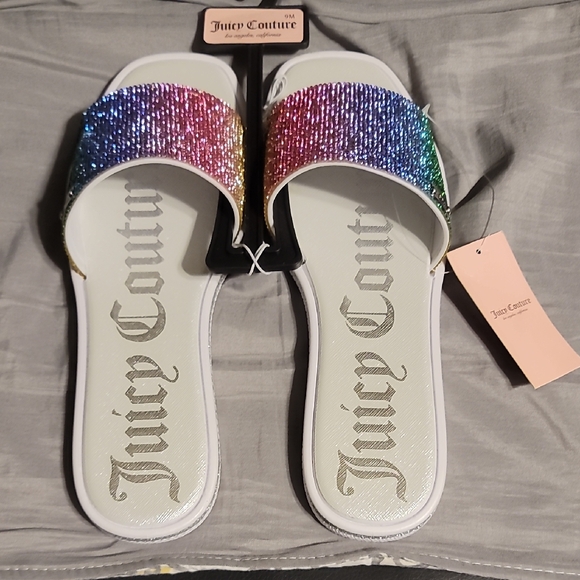 Juicy Couture Multicolor Sparkle Slide Sandals - Picture 1 of 3